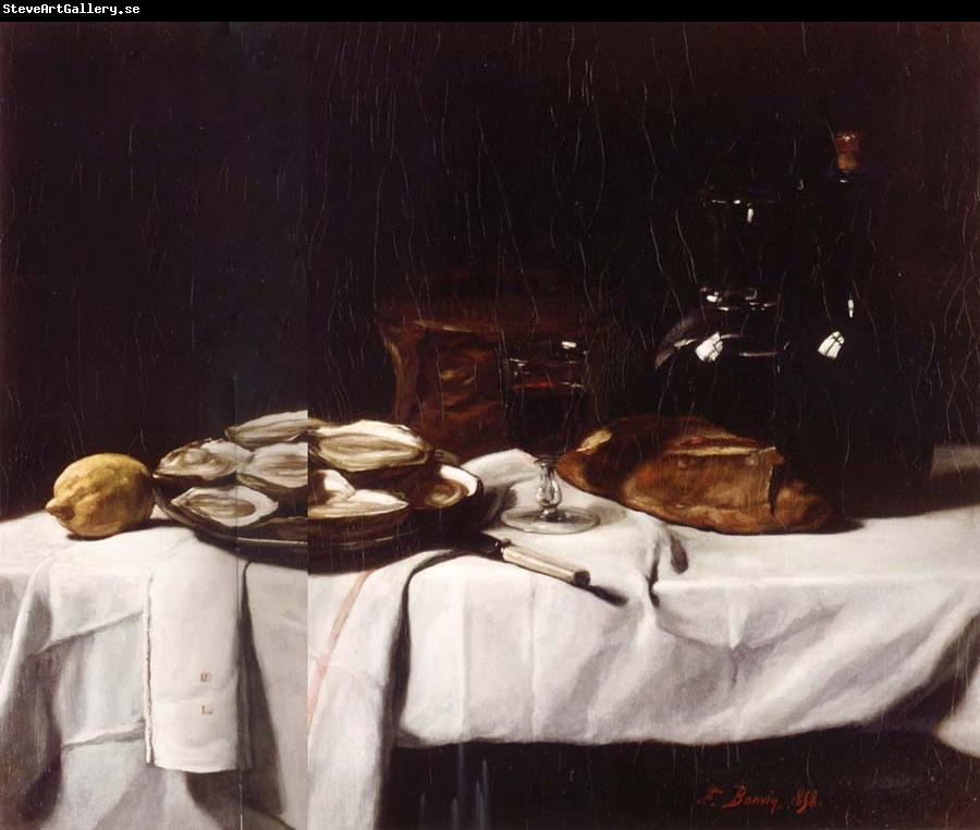 Francois Bonvin Still life with Lemon and Oysters